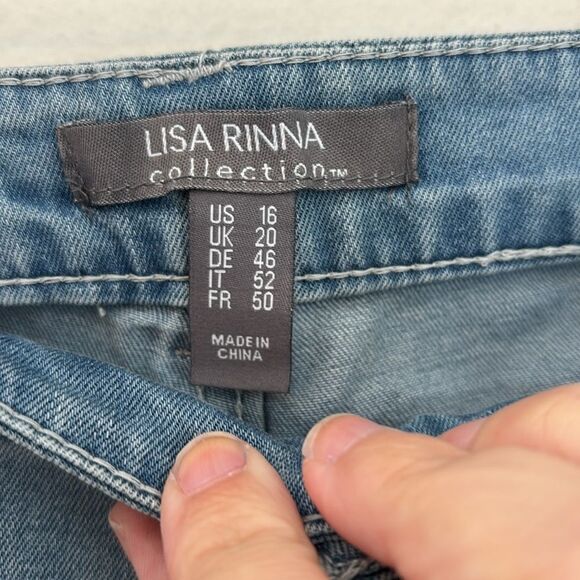 QVC Lisa Rinna Collection Skinny Slit Front Hem Ankle light wash stretch Jean 16 - Picture 9 of 14